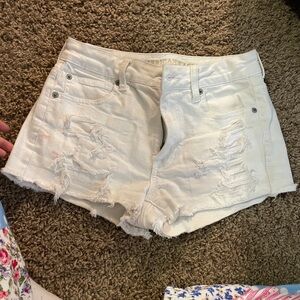 White jean shorts